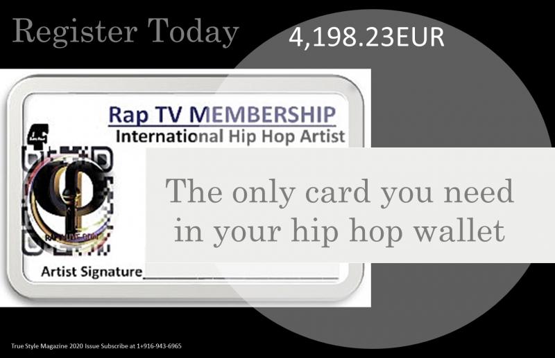 RapTV Artist Card Advertisement contact membership@raptvlive.com for details 